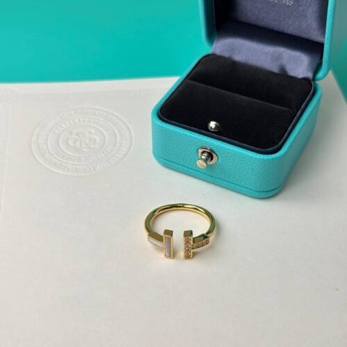 T Two Ring Half Pavé